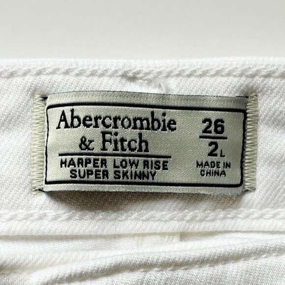 Abercrombie & Fitch White Harper Low Rise Super Skinny Jean size 26 L - Picture 7 of 9